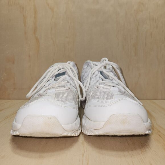 Avia White Leather Fabric Upper Sneaker Athletic Shoe Women 9 W Non-Marking - Picture 5 of 9